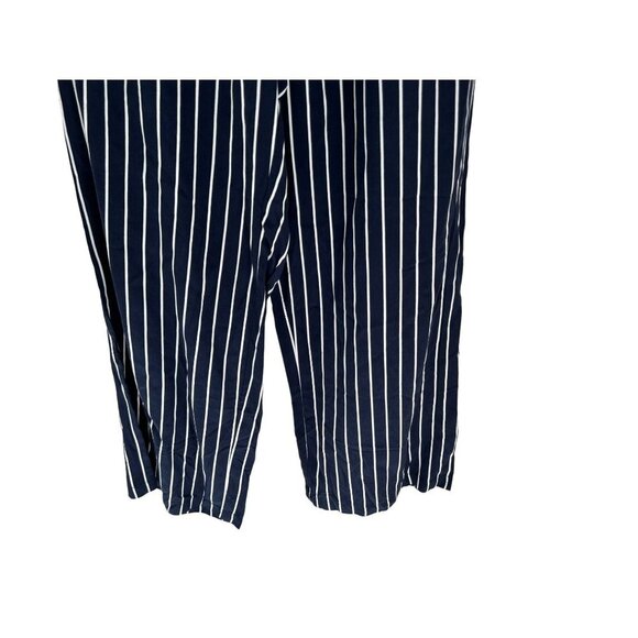J.Crew Wide Leg Pants Pull-on Blue White Stripes Pockets - Picture 5 of 7